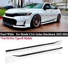 For Honda Civic Sedan Hatchback 25-26 Yofer V2 Pearl White Side Skirt Extension