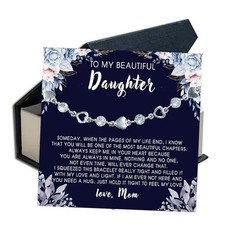 To My Daughter Bracelet From Mom And Dad With Heartfelt Message  Design 1