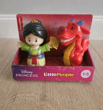 Fisher Price Little People Princess Mulan Mushu And Dragon Character - Brand New