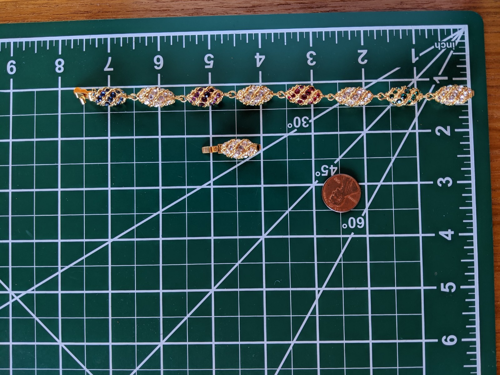 Vintage JBK Camrose & Kross Jackie Kennedy Rhinestone Royal Easter Egg Bracelet