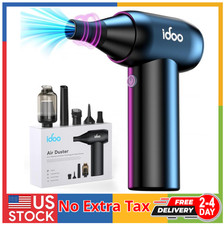 iDOO Compressed Air Duster - Metal Electric Duster for Hair Barber, 3 Gear Mini