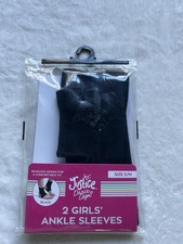 Coppia maniche alla caviglia nere Justice Girls ginnastica danza palestra taglia S/M 33-66 libbre