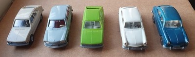 Wiking 5x PKW 2x VW Passat, 2x VW 1600, 1x VW 411, H0 1:87 - unbespielt !