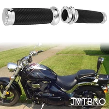 1" Chrome Motorcycle Handlebar Hand Grips For Suzuki Boulevard C50 M50 M90 M95