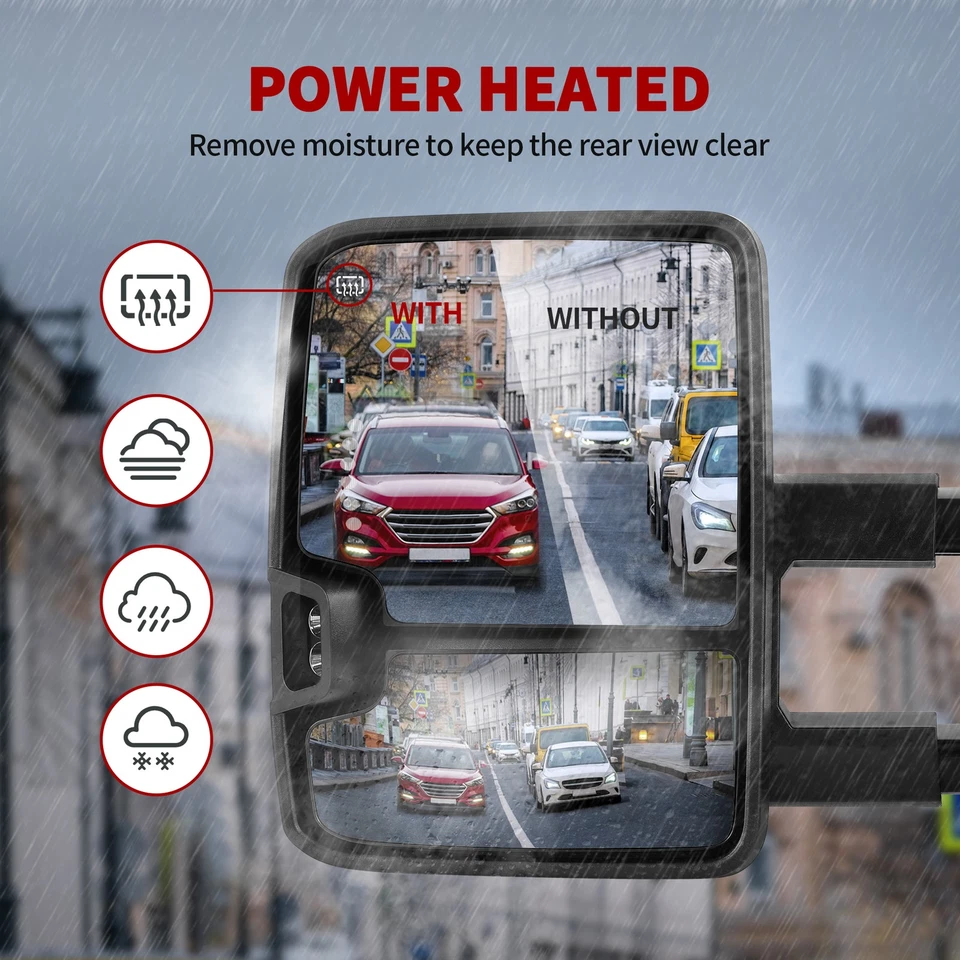 Pair Tow Mirrors for 2003-2006 Chevy Silverado 1500 2500HD w/ Dynamic LED Signal Foto 3 de 4