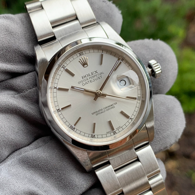 中古 ロレックス ROLEX 16200 Y番(2002年頃製造) グレー メンズ 腕時計 2002 Rolex DateJust Ref. 16200 Automatic Wristwatch Mint - Box