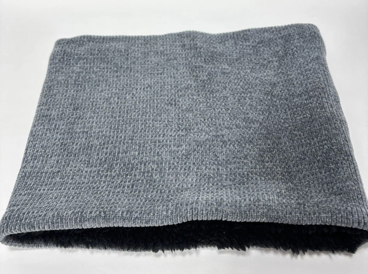 Grey Winter Fleece Neck Warmer Thick Knit Windproof Gaiter for Men / Women - New