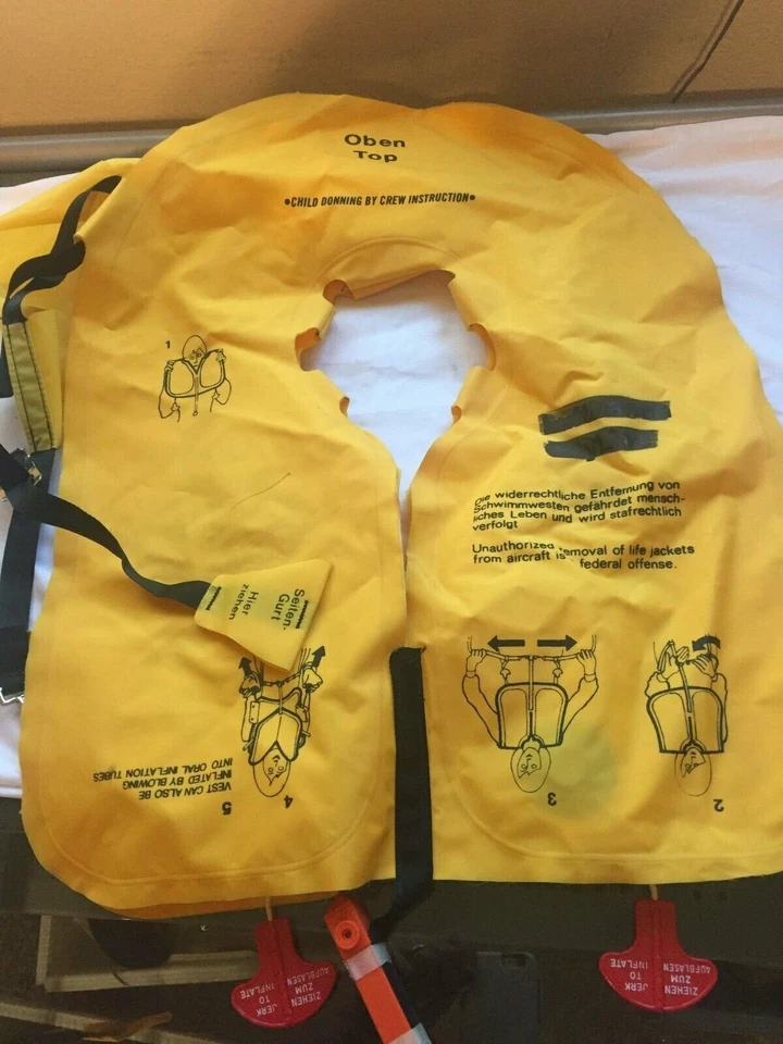 Lufthansa City Line Eastern Aero Marine Chaleco salvavidas Chaqueta dispositivo de flotación Foto 4 de 4