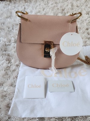 $2050 New 100% Auth Chloe Drew Small Womens Crossbody Cement Pink Leather Bag