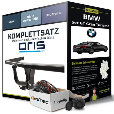 Für BMW 5er GT Gran Turismo Typ F07 Anhängerkupplung starr +eSatz 13pol 09- Kit