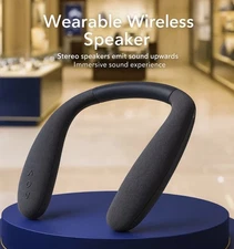Neckband Bluetooth Speaker, Cordless Wearable Neck Speaker with Microphone