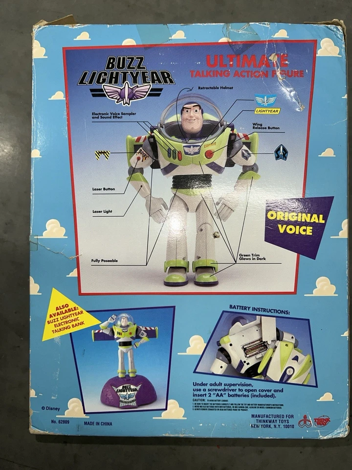 Disney Pixar Toy Story Ultimate Talking Buzz Lightyear 1995 Thinkway Toys - Image 2 of 4