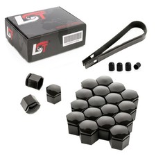 20x Felgen Radschraube Abdeckkappen Sechskant 19 mm schwarz glänzend für JEEP