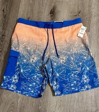 Club Room Swim Trunks Blue Drawstring Pockets Lined Board Shorts Mens XL NEW 