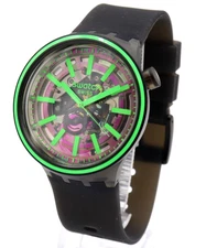 New Swiss Swatch Big Bold PINK TASTE Solar Spectrum Glass Watch 47mm SO27B113