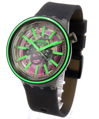 New Swiss Swatch Big Bold PINK TASTE Solar Spectrum Glass Watch