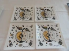 VTG Georges Briard Mid Century Glass Trays Set of 4 Forbidden Fruit Apple