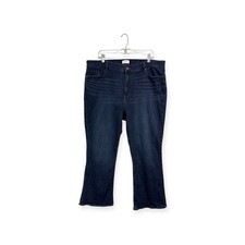 Ann Taylor LOFT Outlet Flare Crop Jeans Size 18 Blue Cotton Stretch Pockets