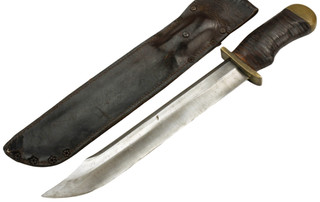 ANTIQUE GREAT QUALITY MASSIVE FIGHTING BOWIE KNIFE POSSIBLY AMERICAN CIVIL WAR.