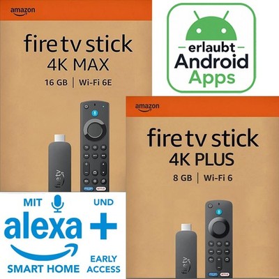 Amazon Fire TV Stick 4K+ 4K Plus o. 4K Max + Alexa Fernbedienung Android NEU OVP