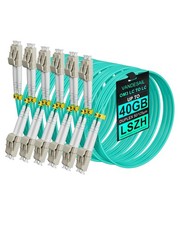 6 Pack 3m 9.84ft LC to LC Multimode Fiber Patch Cable, OM3, 10G LSZH, Duplex