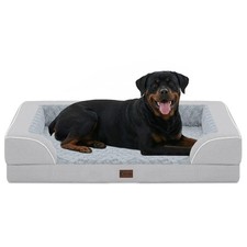 Orthopedic Dog Bed for Extra Large Dogs, 48x30in, Light Grey