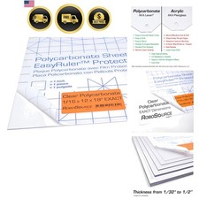 Polycarbonate Clear Plastic Sheet 12" X 18" X 0.0625" 1/16" Exact, EasyRuler ...