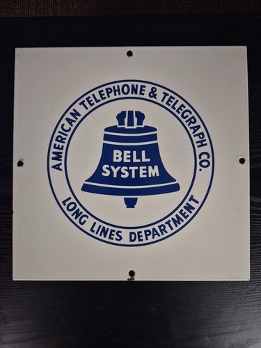 Vintage Bell System Long Lines Department Pocelain Sign Original - Must See!