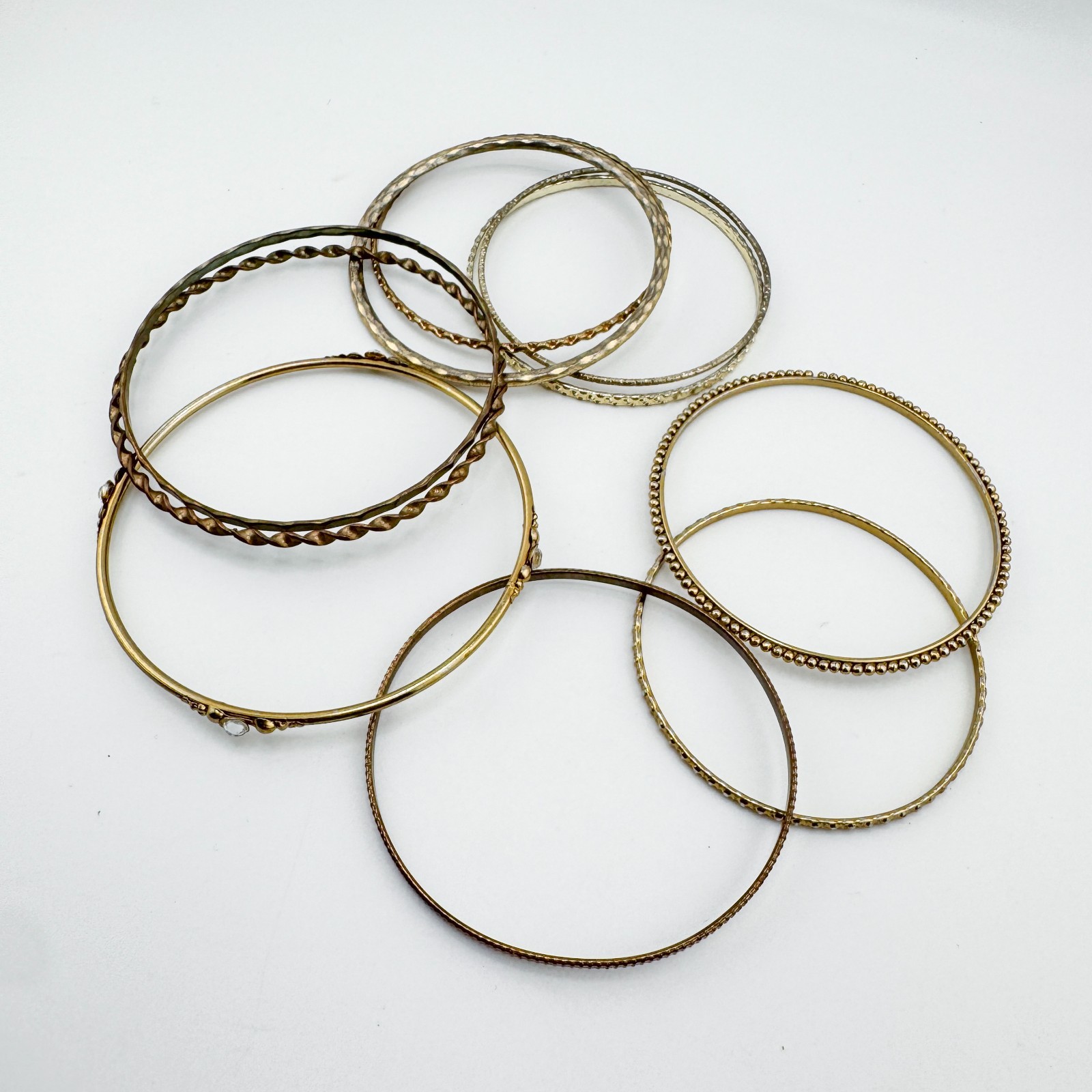 Vintage Mixed Stackable Bangle Bracelet Set Gold … - image 3