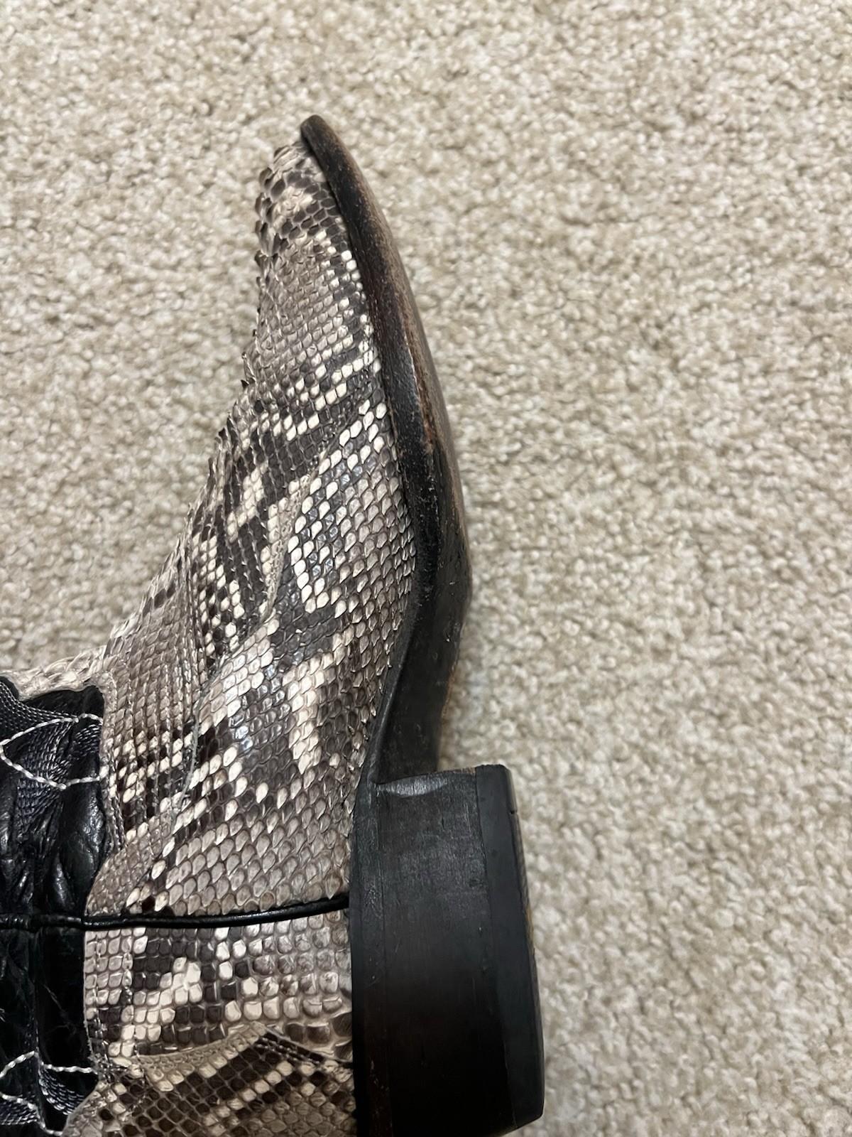 Vintage Dan Post 3036 9D Genuine Python Leather W… - image 16