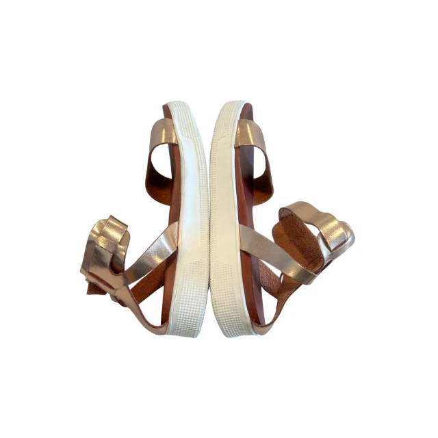 Sandalias Mia Ellen Plataforma Cuña Oro Rosa Metálicas Para Mujer Talla 8M Foto 4 de 4