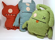 Ugly Dolls Plush LOT of 3 Circa 2000  s size 12-14  