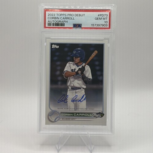 2022 Topps Pro Debut Corbin Carroll Autographs RC #PD-73 Hillsboro Hops PSA 10