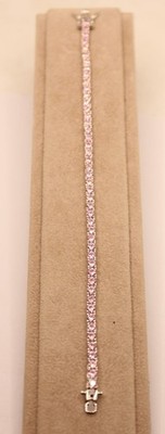 ARMBAND SILBER TENNIS RHODINIERT ROSA ZIRKONIA MM 3 CM 16-18-20 EXPLOIT SILBER