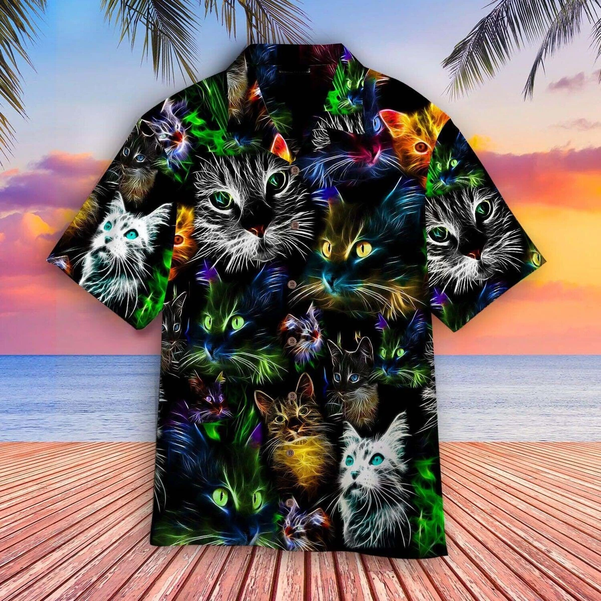 Cat Hair Don t Care 3D Hawaii Shirt US SIZE ALL OVER PRINT CAT
