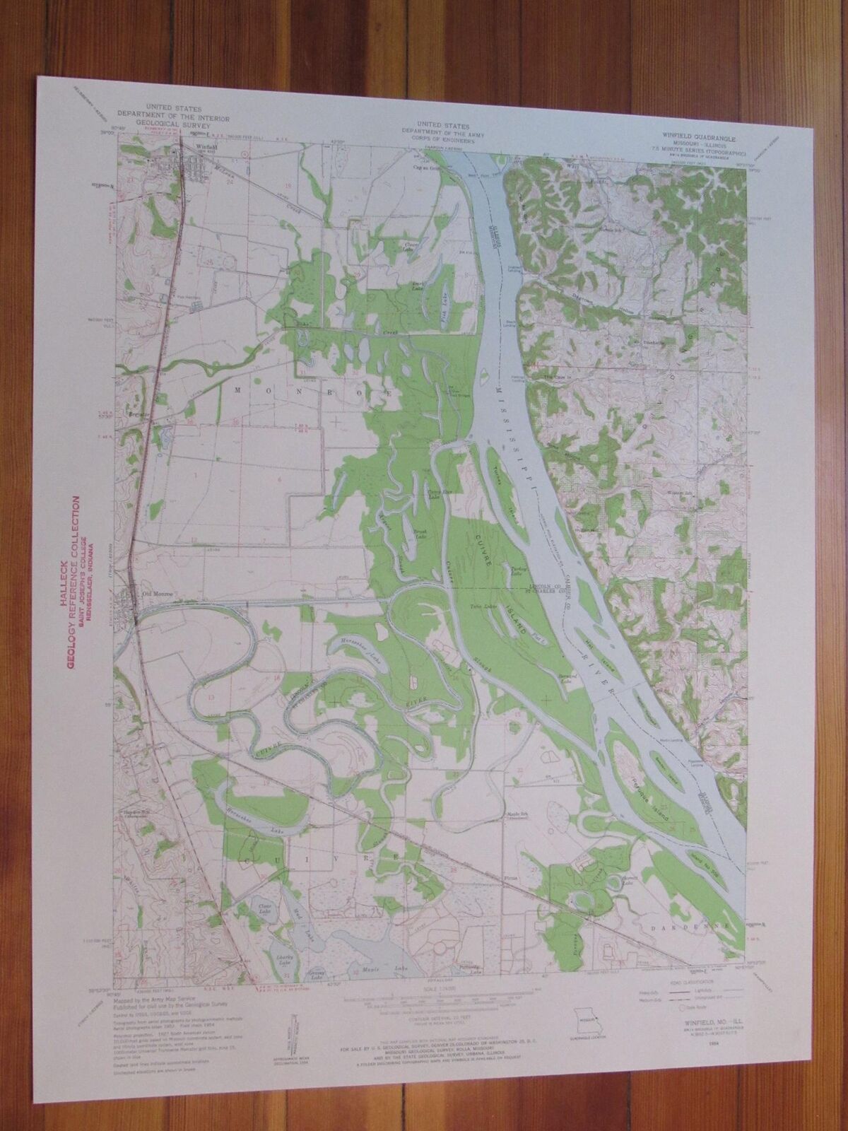 Winfield Missouri 1959 It is very popular Original Topo Sales USGS Map Vintage