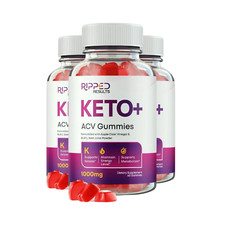 3-Pack Ripped Results Keto ACV Gummies for Weight Loss Support 180 Gummies 