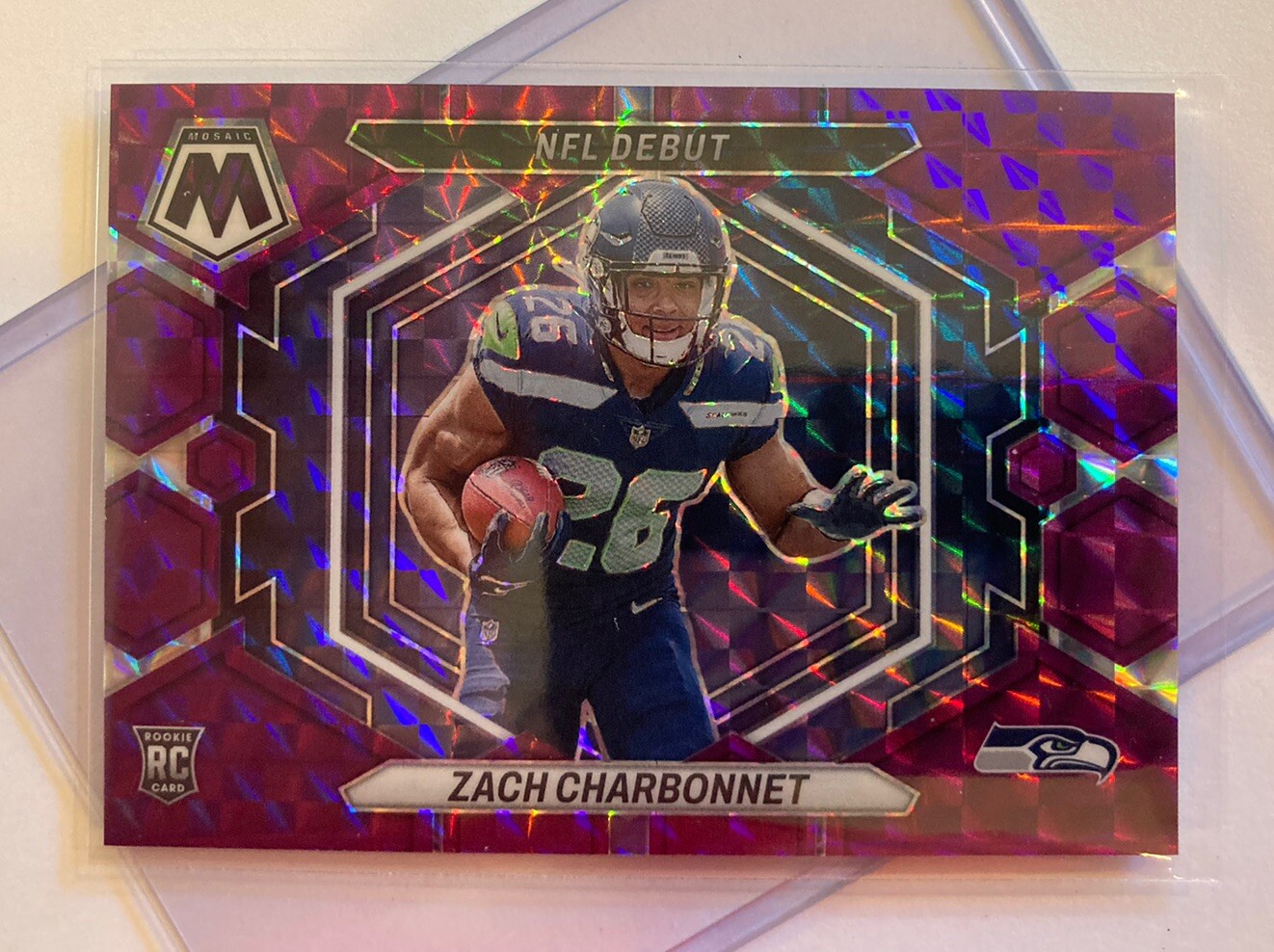ZACH CHARBONNET - RoOkiE # /49 - 2023 Mosaic #ND-11 - NFL Debut PURPLE MOSAIC -