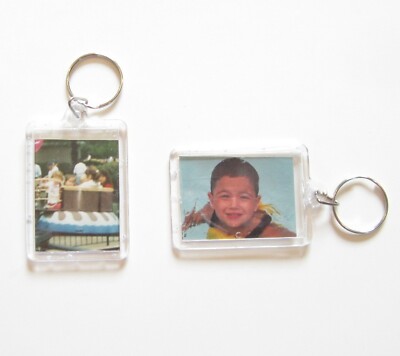5 PHOTO FRAME KEYCHAINS KEY CHAIN CLEAR TRANSPARENT PICTURE FRAME