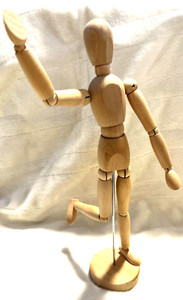 Vintage Wooden Articulated Artist Model Gestalta Poseable Jointed Figure By IKEA