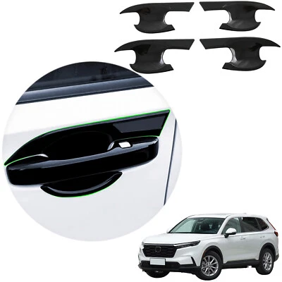 12PCS ABS Door Handle Bowl Covers For Honda CR-V 2017-2022 - Bright Black Exterior Trim Protectors