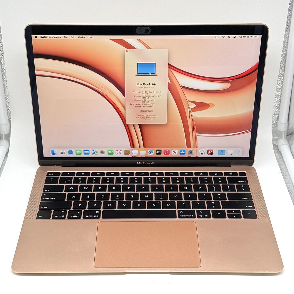 2019 Apple MacBook Air 13 A1932 with Core i5-8210Y 1.6GHz 8GB RAM 512GB SSD