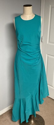 Eliza J Women's Sleeveless Boat Neck Laguna Cocktail Dress Blue Aqua Size 8