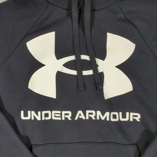 Men's Under Armour Rival Fleece Big Logo Hoodie Black Size Medium 1357093-001 - Picture 2 of 8