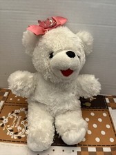 2018 Dan Dee Snowflake Teddy Bear w/ Pink Bow White Winter Plush Bear No Clothes