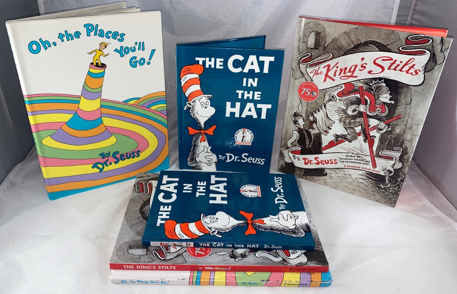 Lot Dr. Seuss Books THE KING'S STILTS Cat in the Hat OH THE PLACES YOU