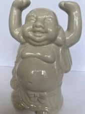 Happy Benihana Buddha Creamy Figurine,  Displayed Item, Religious