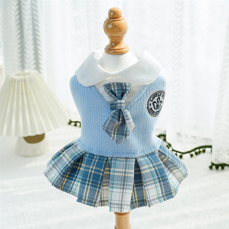 Vestido con capucha a cuadros tejido para perro mascota gato sudaderas ropa para mascotas suéter abrigo Foto 4 de 4