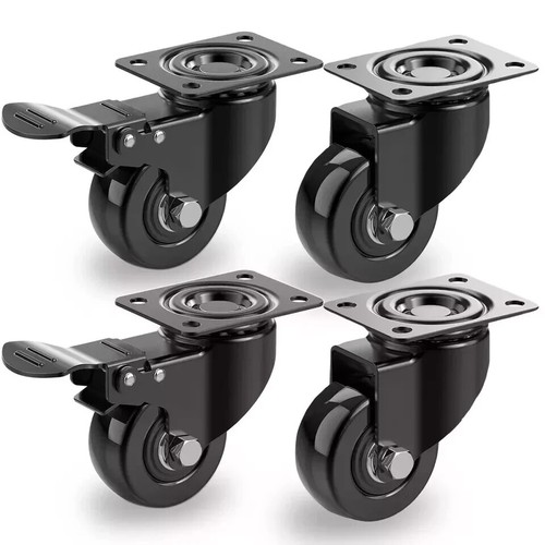 4 X Heavy Duty 50mm Swivel Castor Wheels Trolley Furniture Casters PU 200kg - 第 18/27 張圖片