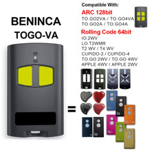BENINCA TO GO 2 VA /TO.GO 2VA TOGO2VA TO.GO.2VA 433mhz Compatible Remote Control
